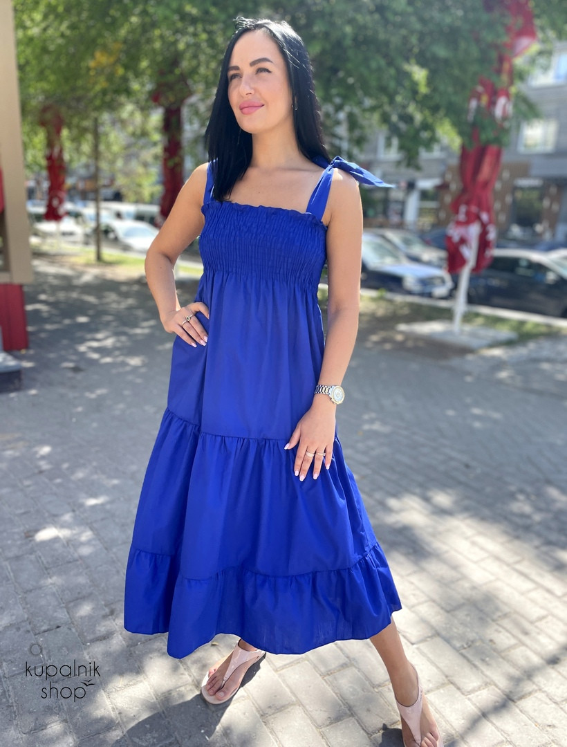 Модель "MALVINA" САРАФАН СИНИЙ