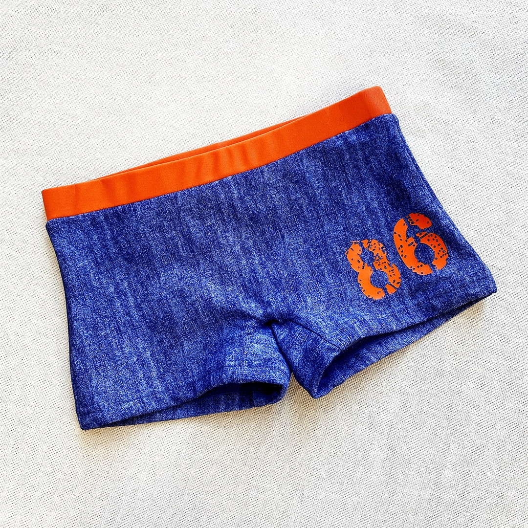 БОКСЕРЫ КУПАЛЬНЫЕ ДЕТСКИЕ СИНЕ-ОРАНЖЕВЫЕ