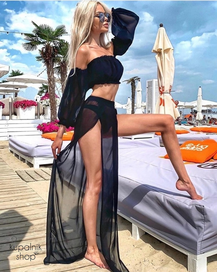 Модель "SIRENA" топ+юбка черные