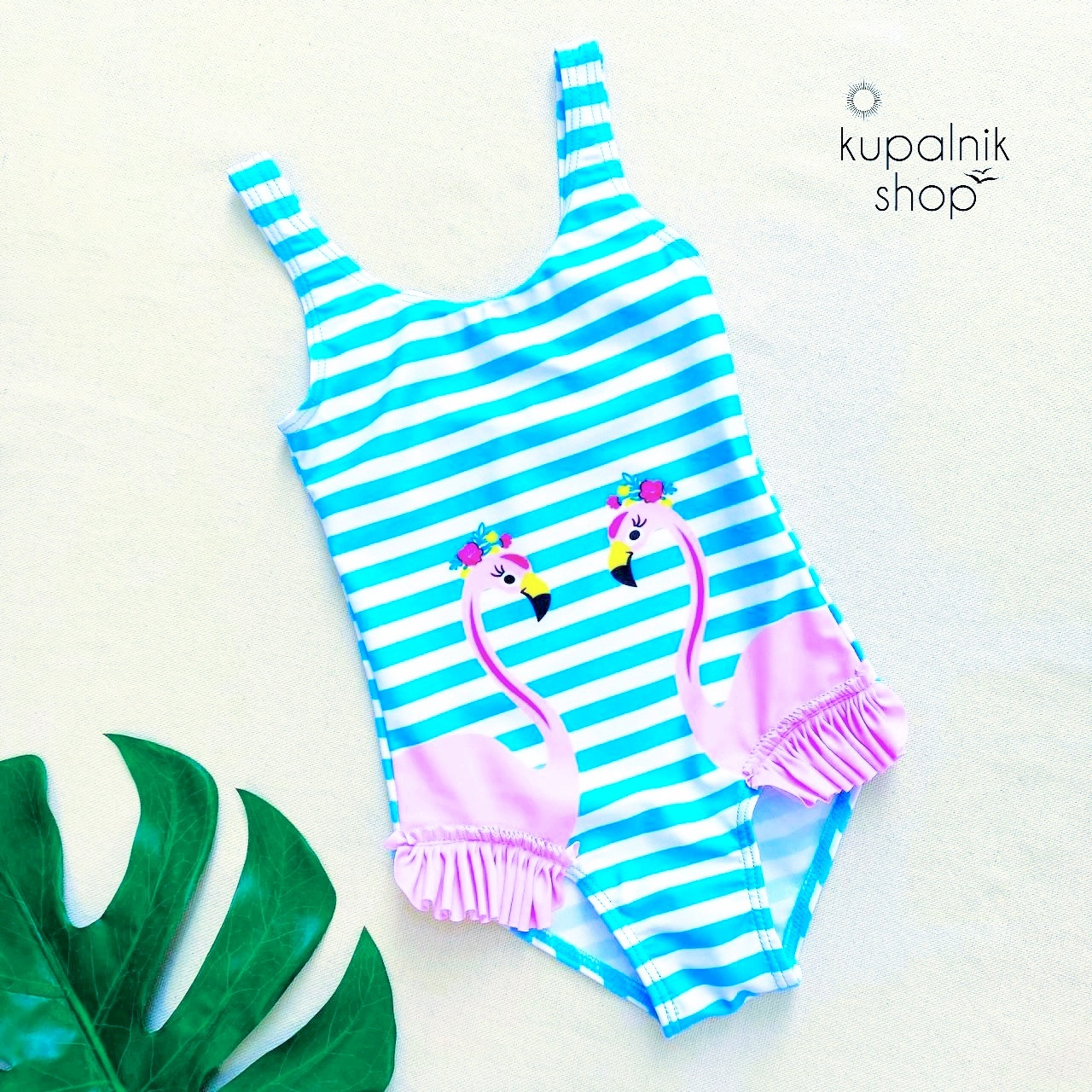STRIPY купальник детский слитный голубой