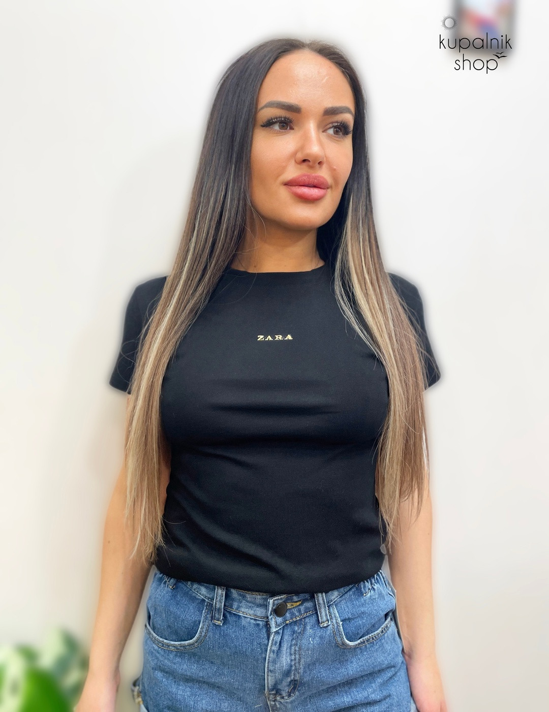 ZARA футболка черная