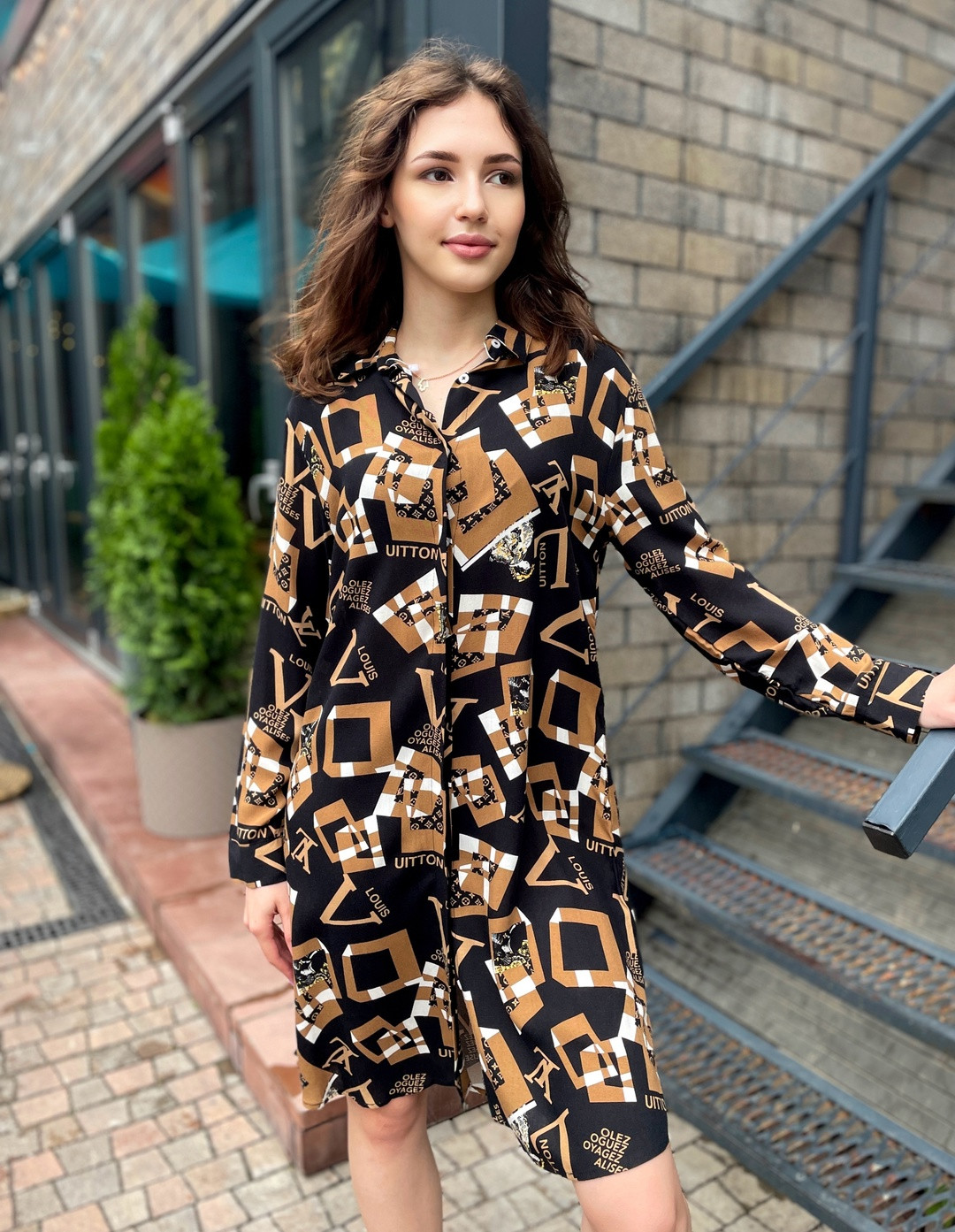TRENDY платье-туника черное