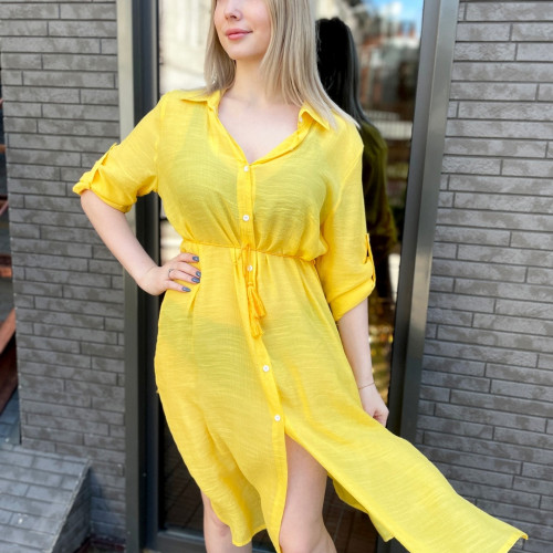 MADINA туника-рубашка желтая