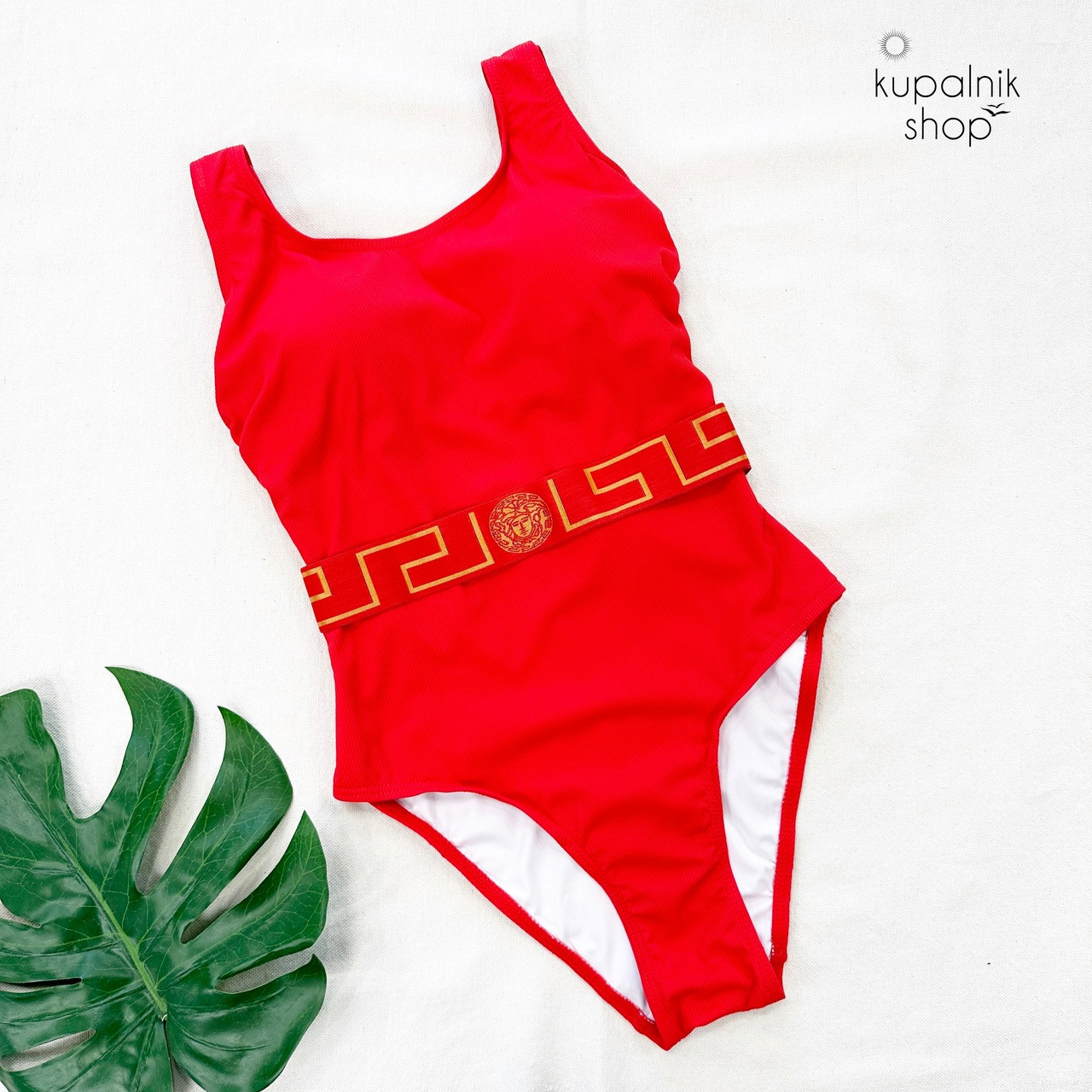 VERSACE купальник слитный красный 