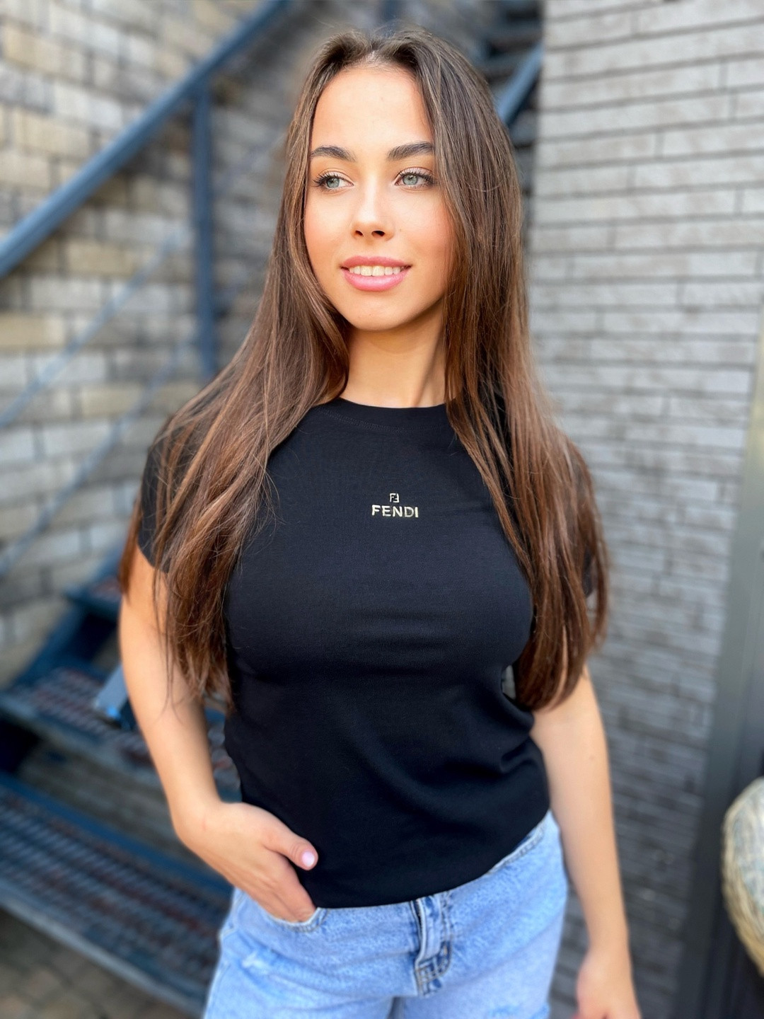 FENDI футболка черная