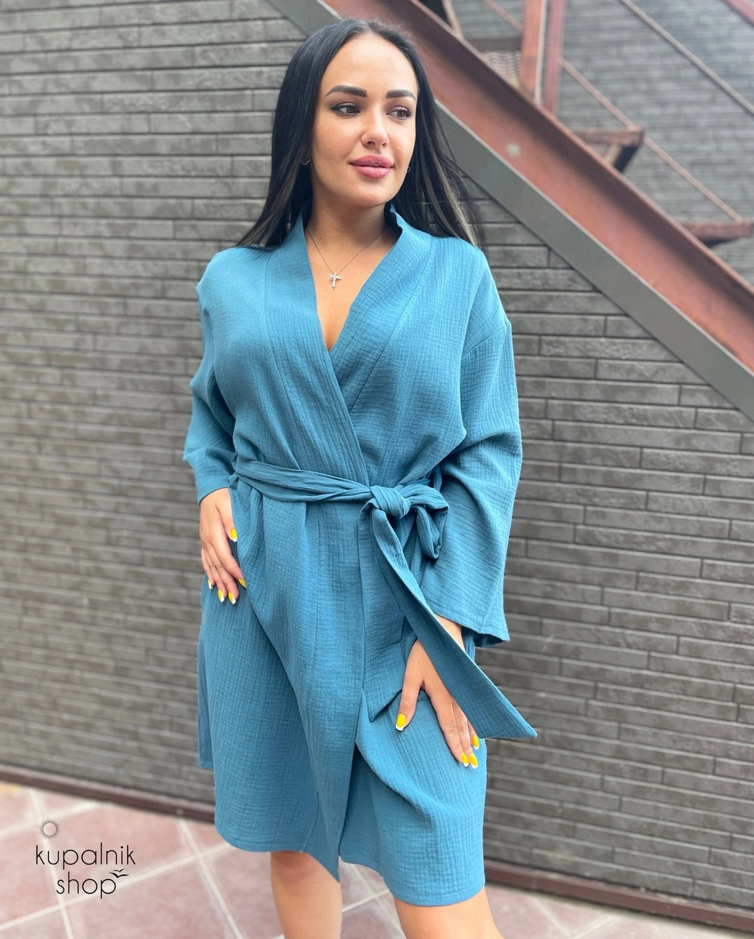KIMONO халат морская волна