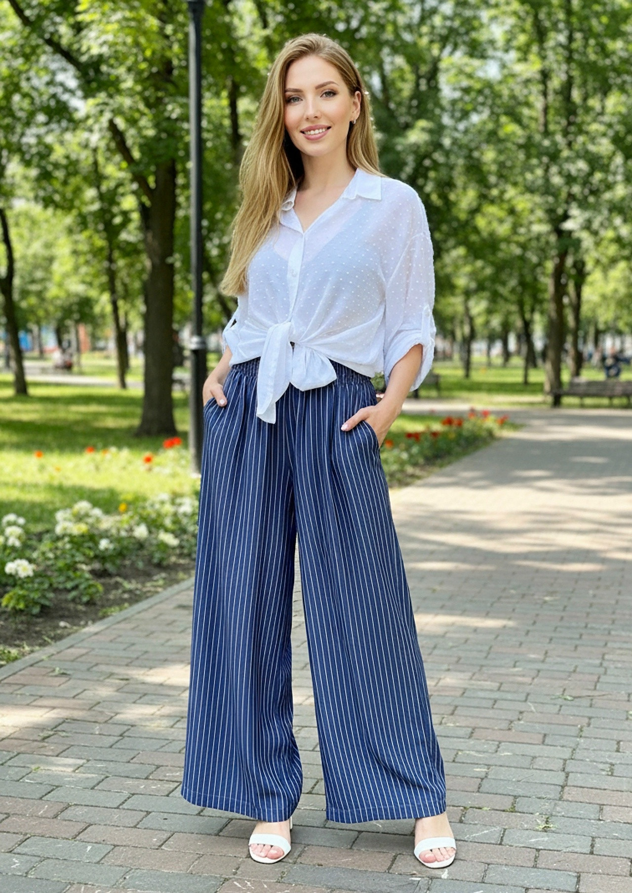 CANVA-31 палаццо синие
