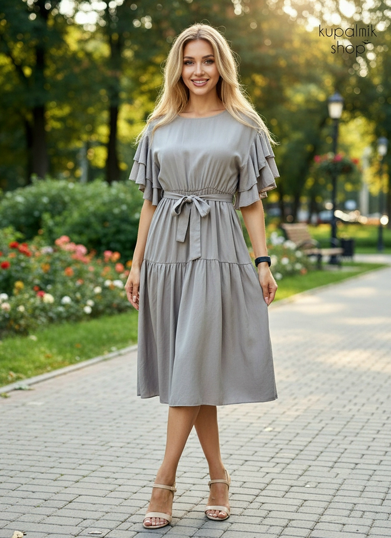 MARINA платье серое